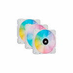 CORSAIR SP120 RGB ELITE, 120mm RGB LED Fan with AirGuide, Triple Pack with Lighting Node CORE (White) - Сэнс