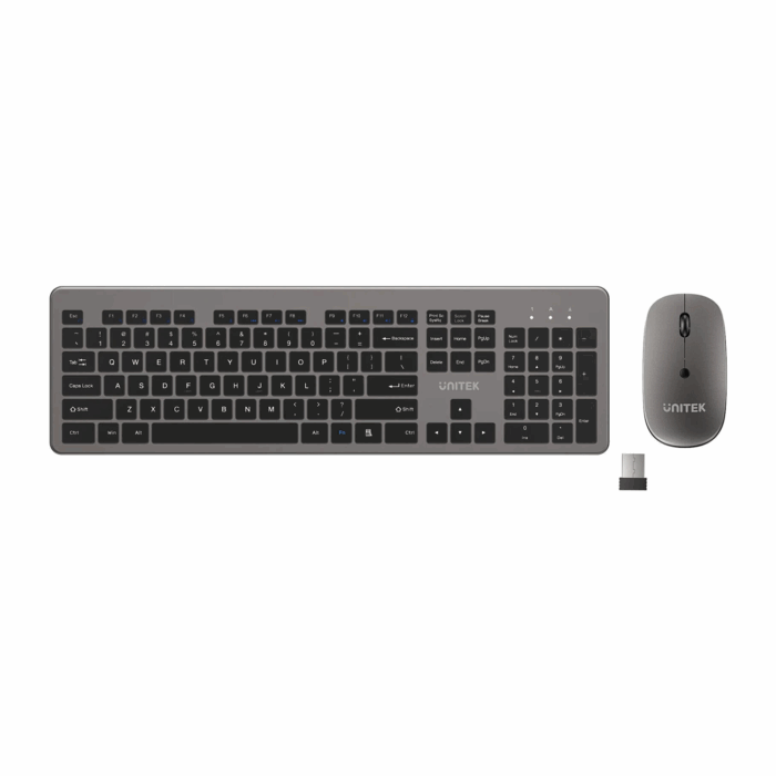 Unitek SlimDuo, 2.4GHz Wireless Keyboard and Mouse Combo - Space Grey - Image 1
