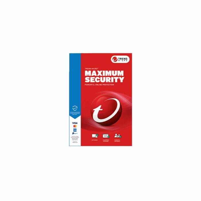 Trend micro maximum security 1 device, 12 month (serial key only), TICEWWMFXLI1Y1 - Image 1