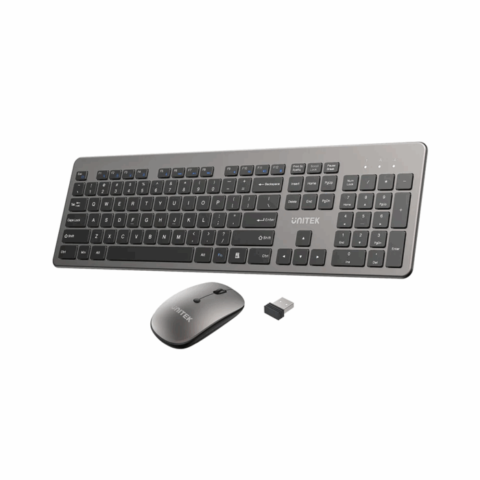 Unitek SlimDuo, 2.4GHz Wireless Keyboard and Mouse Combo - Space Grey - Image 2