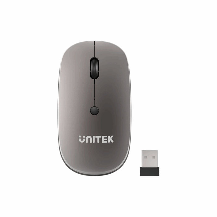 Unitek SlimTrack 2.4GHz Wireless Optical Mouse, Space Grey - Image 1