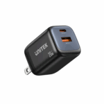 Unitek 2-port Wall charger, USB-C/USB-A, 20W, US, Black