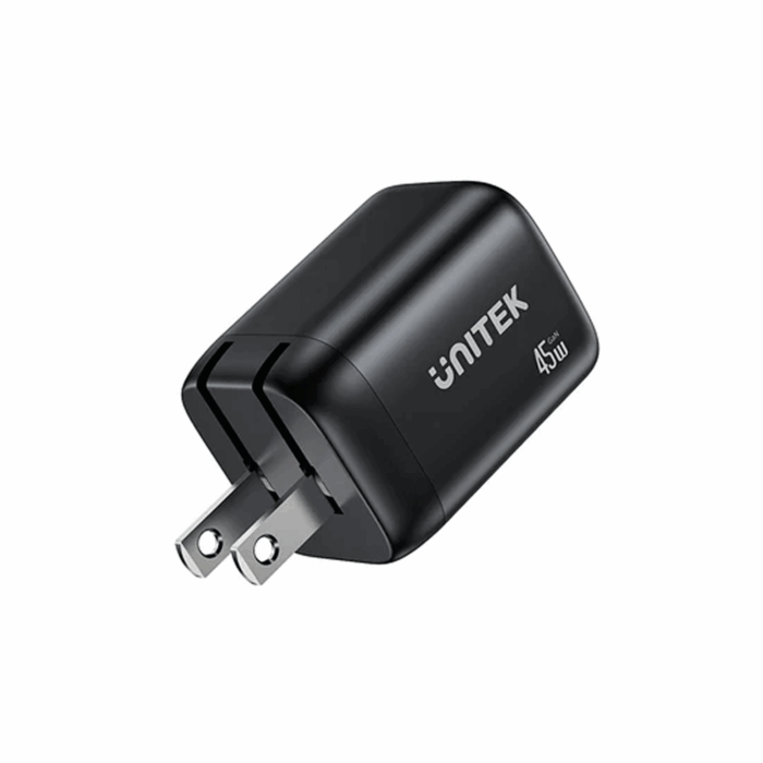 Unitek 2-port GaN USB-C Wall charger, 45W, US, Black - Image 2