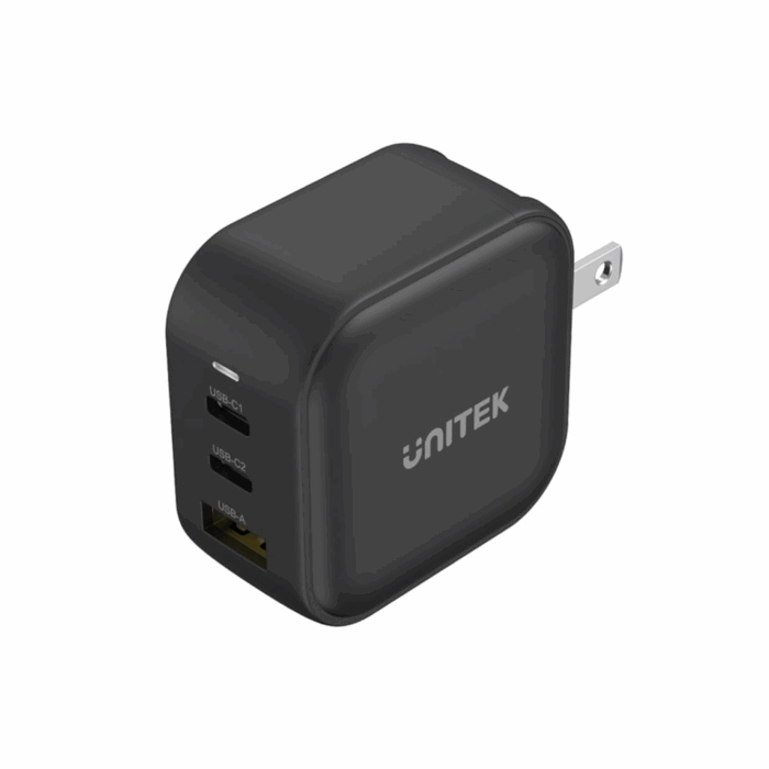 Unitek MAX GaN Smart Charging Station, USB-C/USB-A, 65W, US, Black - Image 1