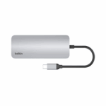 Belkin USB-C 7-in-1 Multiport Hub, 4K@60Hz, HDMI, SD, microSD, USB-C, USB-A, Audio in/out - Silver - Image 4