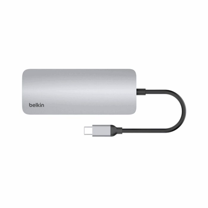 Belkin USB-C 7-in-1 Multiport Hub, 4K@60Hz, HDMI, SD, microSD, USB-C, USB-A, Audio in/out - Silver - Image 4