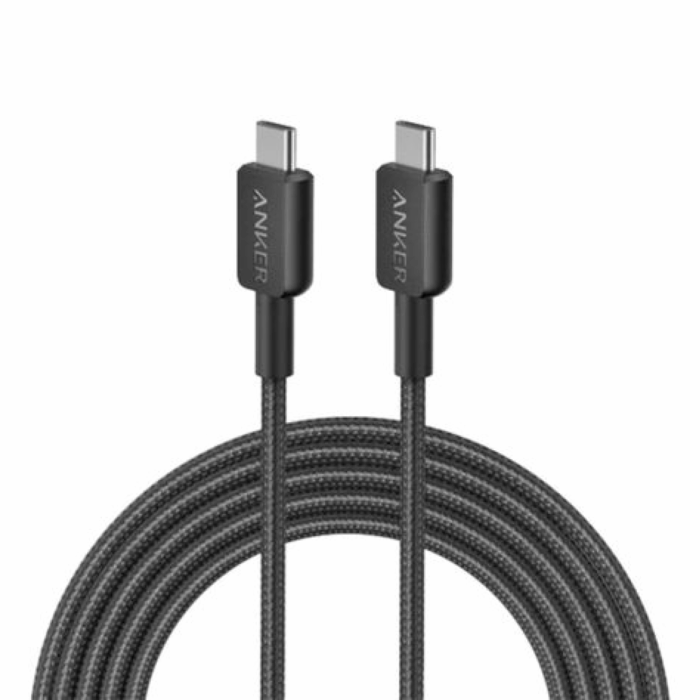Anker 322 PowerLine Cable, USB-C to USB-C, Braided 91cm, 60W, Black - Image 1