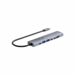 Unitek uHUB S7 Pro 7-in-1 5Gbps USB-C Hub with Screen On Off button, HDMI 4k@60Hz, USB-A 5Gbps, USB-C, SD Card, MicroSD card - Space Grey - Image 4
