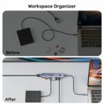 Unitek uHUB S7 Pro 7-in-1 5Gbps USB-C Hub with Screen On Off button, HDMI 4k@60Hz, USB-A 5Gbps, USB-C, SD Card, MicroSD card - Space Grey - Image 3