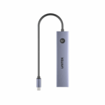 Unitek uHUB S7 Pro 7-in-1 5Gbps USB-C Hub with Screen On Off button, HDMI 4k@60Hz, USB-A 5Gbps, USB-C, SD Card, MicroSD card - Space Grey - Image 6