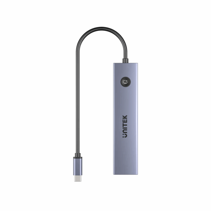 Unitek uHUB S7 Pro 7-in-1 5Gbps USB-C Hub with Screen On Off button, HDMI 4k@60Hz, USB-A 5Gbps, USB-C, SD Card, MicroSD card - Space Grey - Image 6