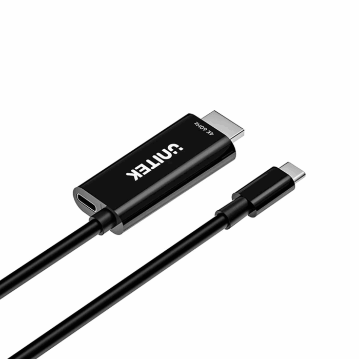 Unitek USB C to HDMI 4K@60Hz Cable with 100W PD, 2m, Black - Image 3