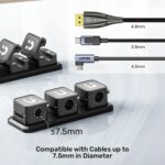Unitek 3 Pack 3-Slot Cord Organizer Management, Black - Image 4