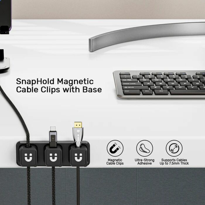 Unitek 3 Pack 3-Slot Cord Organizer Management, Black - Image 5