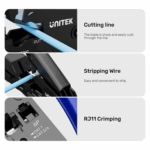 Unitek CAT7 Network Crimping Tool for 8P, 6P Connectors, Blue - Image 5