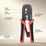 Unitek CAT6 Network Crimping Tool for 8P, 6P, 4P Connectors, Red - Image 3