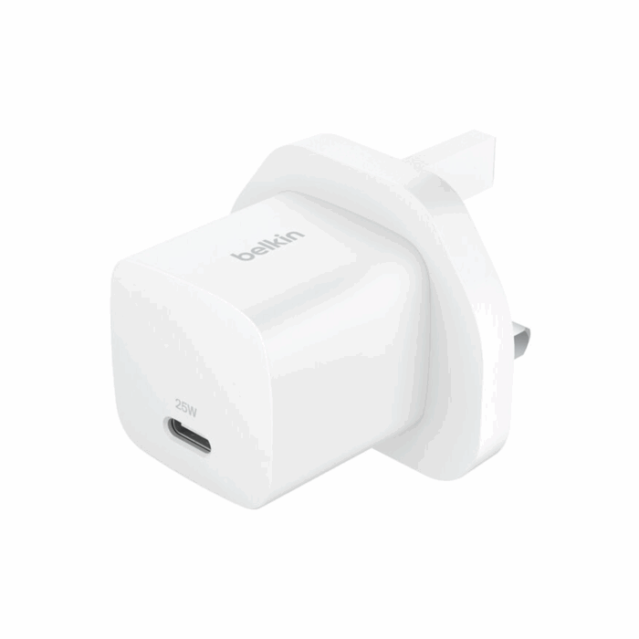 Belkin BoostCharge USB-C Wall Charger 25W, UK, White - Image 1