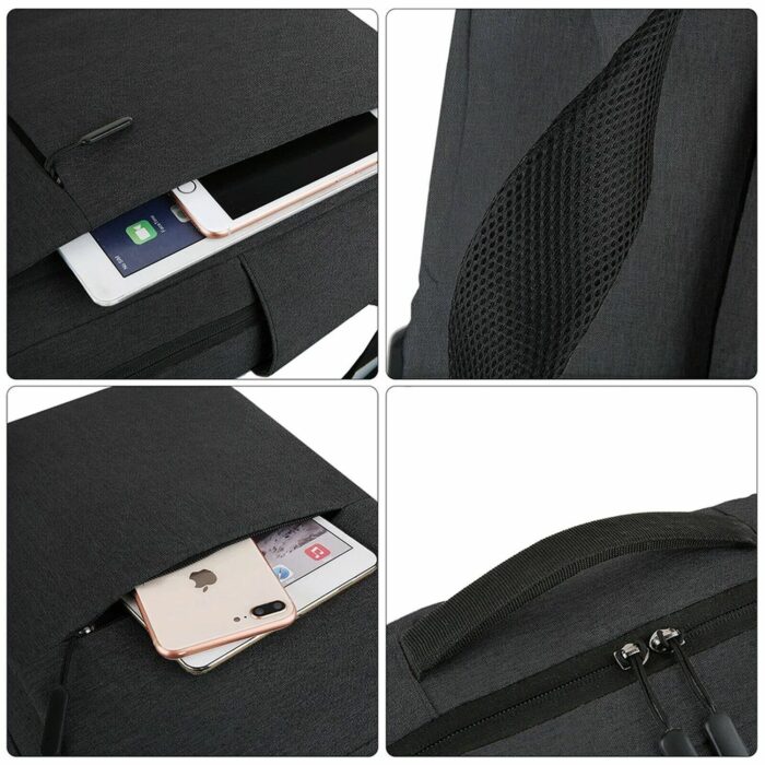 Waterproof Oxford Fabric Backpack, 16 inch - Black - Image 2