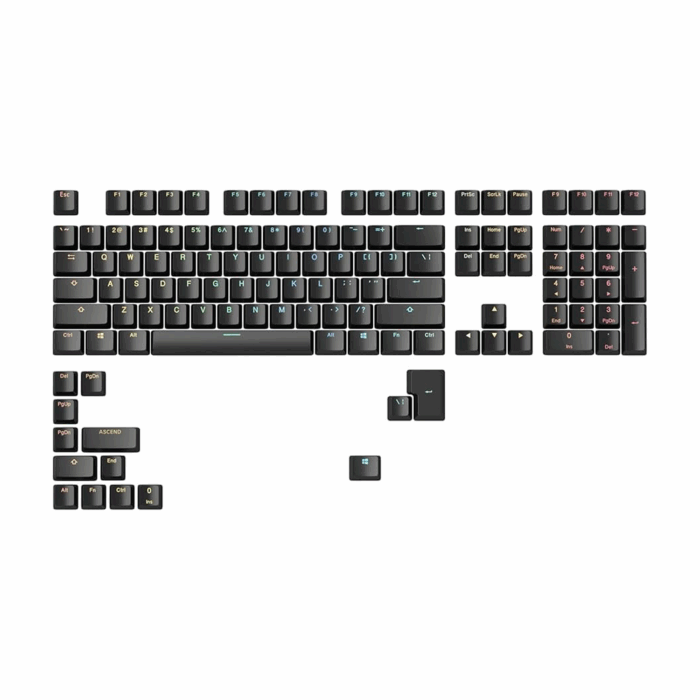 Glorious GMMK ABS Doubleshot V2 USA Base Kit Keycaps (Black) - Image 1