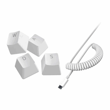 Razer PBT Keycap + Coiled Cable Upgrade Set (Mercury White)