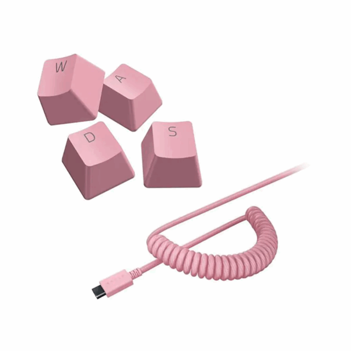 Razer PBT Keycap + Coiled Cable Upgrade Set (Quartz Pink) - Image 1
