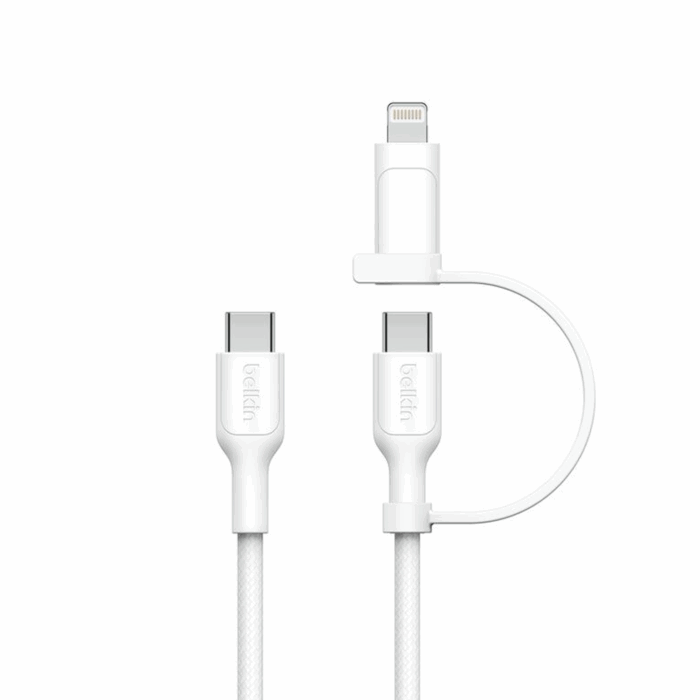 Belkin BoostCharge Cable with Lightning Connector, USB-C to USB-C, 1.5m, 60W, White - Image 3
