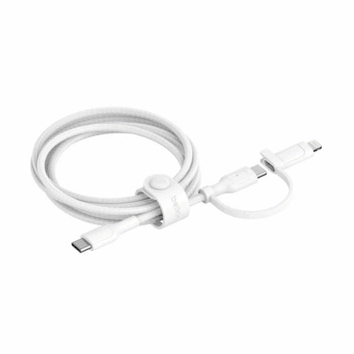 Belkin BoostCharge Cable with Lightning Connector, USB-C to USB-C, 1.5m, 60W, White - Image 2
