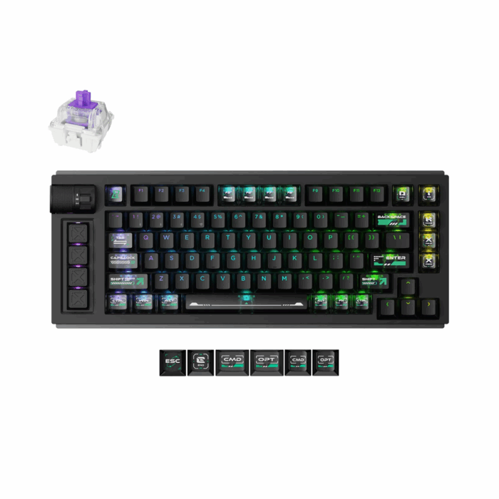 Keychron Lemokey L1 HE Wireless, Nebula Magnetic Switch, Custom Gaming Keyboard, Black - Image 1
