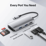 Belkin USB-C 5-in-1 Multiport Hub, 4K@60Hz, HDMI, SD, microSD, USB-A - Silver - Image 2