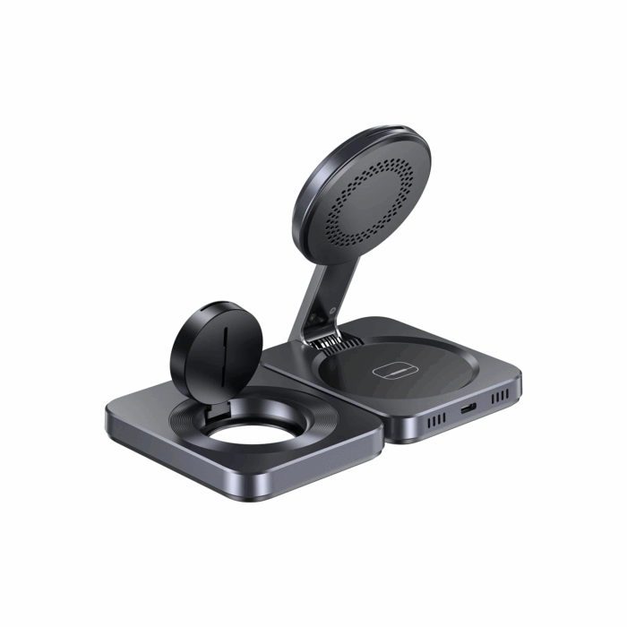 Unitek Foldable 3-in-1 Wireless Charger with Qi2, 15W, Grey - Image 6