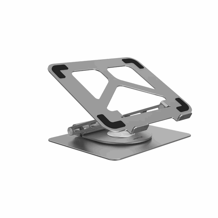 Unitek D1109A, 360° Rotating Laptop Stand with Hub, USB-C, USB-A, HDMI, Gigabit Ethernet - Space Grey - Image 1