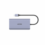 Unitek D1056A, 7-in-1 Type-C Hub with MST, HDMI, DP, USB-A, USB-C, SD card reader, RJ45 - Space Grey - Image 4