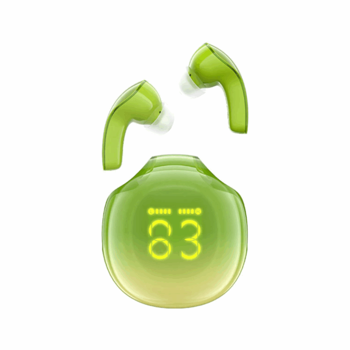 Acefast TWS T9 Crystal (Air) Wireless Earbuds, Avocado Green - Image 1