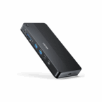 Unitek 13-in-1 Universal Dual 4K KVM Docking Station, USB-C, USB-A, HDMI, DP, SD & Micro SD card reader, Audio, RJ45 Gigabit Ethernet - Black