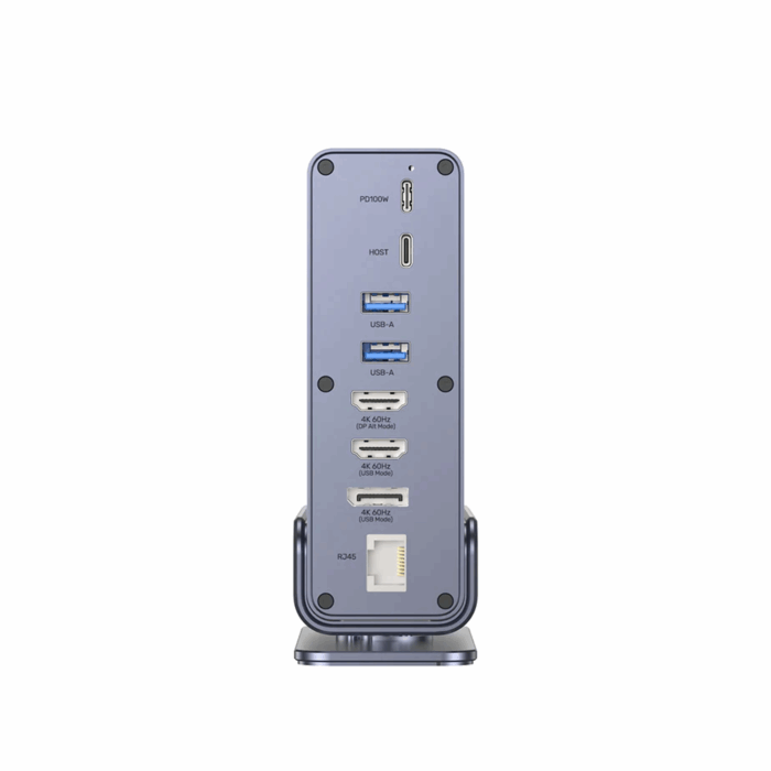 Unitek 15-in-1 Universal DisplayLink Triple 4K Docking Station with MST, HDMI, DP, USB-A, USB-C, SD card reader, Audio, RJ45 Ethernet - Space Grey - Image 3