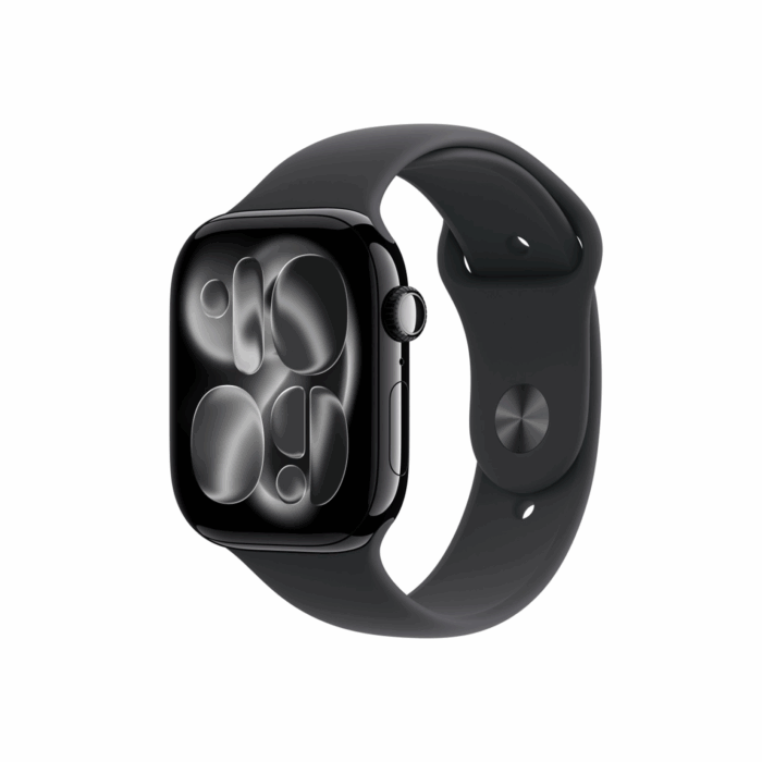 Apple Watch Series 11, 42mm, GPS, Jet Black Aluminium Case with Black Sport Band - ML - Image 1