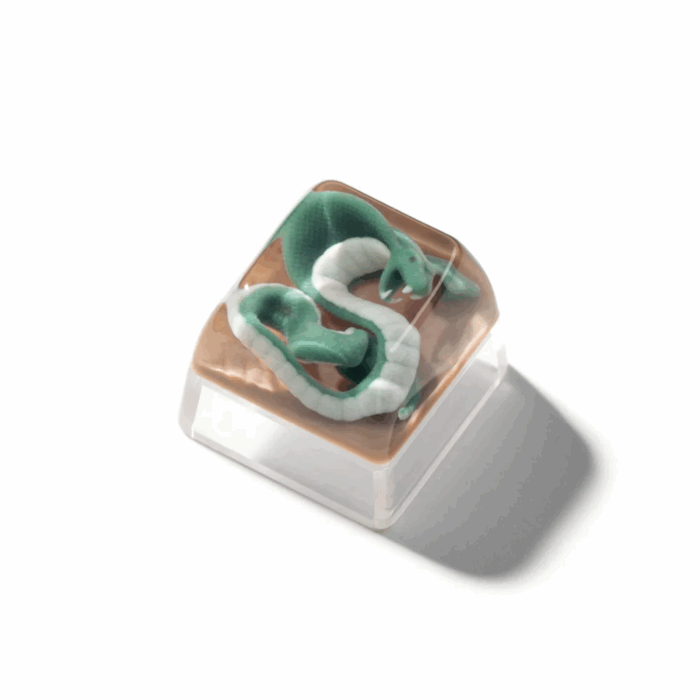Keychron Green Snake Resin Artisan Keycap, RT-14 - Image 1