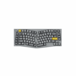 Keychron Q10, Alice Layout QMK Custom Mechanical Keyboard, Fully Assembled Knob, Silver Grey-A, Gateron G Pro Red