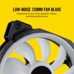Corsair LL120 RGB, 120mm Dual Light Loop RGB LED PWM Fan, 3 Fan Pack with Lighting Node PRO (Black) - Сэнс - Image 6