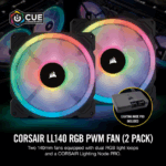 Corsair LL140 RGB, 140mm Dual Light Loop RGB LED PWM Fan, 2 Fan Pack with Lighting Node PRO (Black) - Сэнс - Image 11