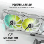 CORSAIR SP120 RGB ELITE, 120mm RGB LED Fan with AirGuide, Triple Pack with Lighting Node CORE (White) - Сэнс - Image 7
