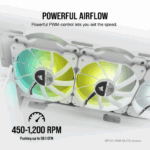 CORSAIR SP140 RGB ELITE, 140mm RGB LED Fan with AirGuide, Dual Pack with Lighting Node CORE (White) - Сэнс - Image 7