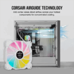 CORSAIR SP140 RGB ELITE, 140mm RGB LED Fan with AirGuide, Dual Pack with Lighting Node CORE (White) - Сэнс - Image 6