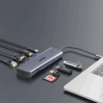 Unitek D1113A, 9-in-1 USB-C 5Gbps Hub, HDMI, VGA, USB-A, SD & MicroSD card reader, RJ45 - Space Grey - Image 2