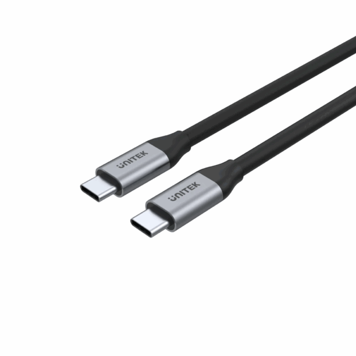 Unitek Full-Featured Cable, USB-C to USB-C, 1m, 10Gbps Data, PD100W, 4K60Hz Display, Black - Image 1