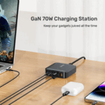 Unitek 4-in-1 70W Desktop GaN Charging Station, USB-C, USB-A, EU Plug with 1.5m power cord - White - Image 2
