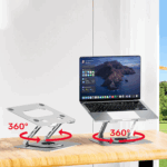 Unitek Adjustable Laptop Stand with 360° Rotating Base - Space Grey - Image 2