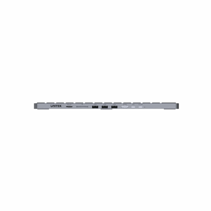 Unitek 9-in-1 USB-C Keyboard Hub, USB-A, USB-C, HDMI, SD & Micro SD card reader, Audio - Space Grey - Image 5