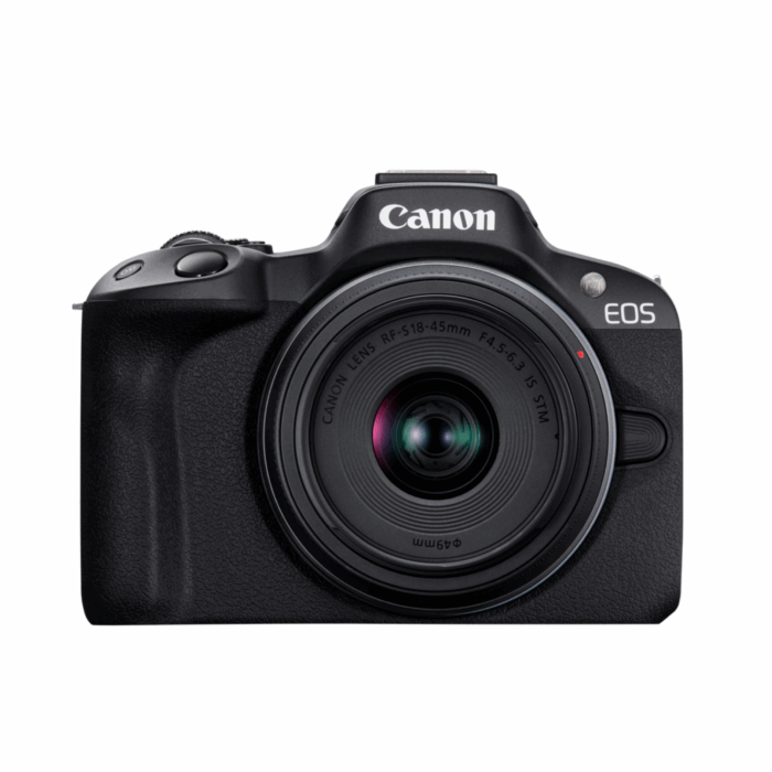 Canon EOS R50 Black, RF-S18-45mm IS STM, DIGIC X, 24.2MP, ISO Speed 100-32000, LP-E17 Battery, Wi-Fi, Bluetooth - Image 1