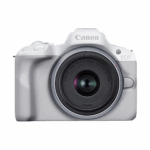 Canon EOS R50, RF-S18-45mm IS STM, DIGIC X, APS-C CMOS, 24.2MP, ISO 100-32000, 15fps, 4K@30fps, White